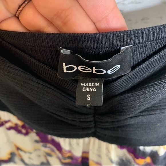 Bebe Silk Blend Y2K Smocked Flare Sleeve Blouse Size Small - Picture 4 of 8